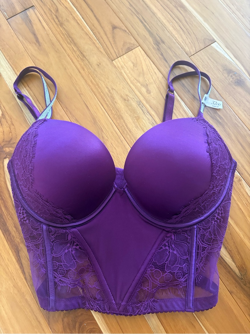 Victoria's Secret Plum Longline Lace Push-Up Bra